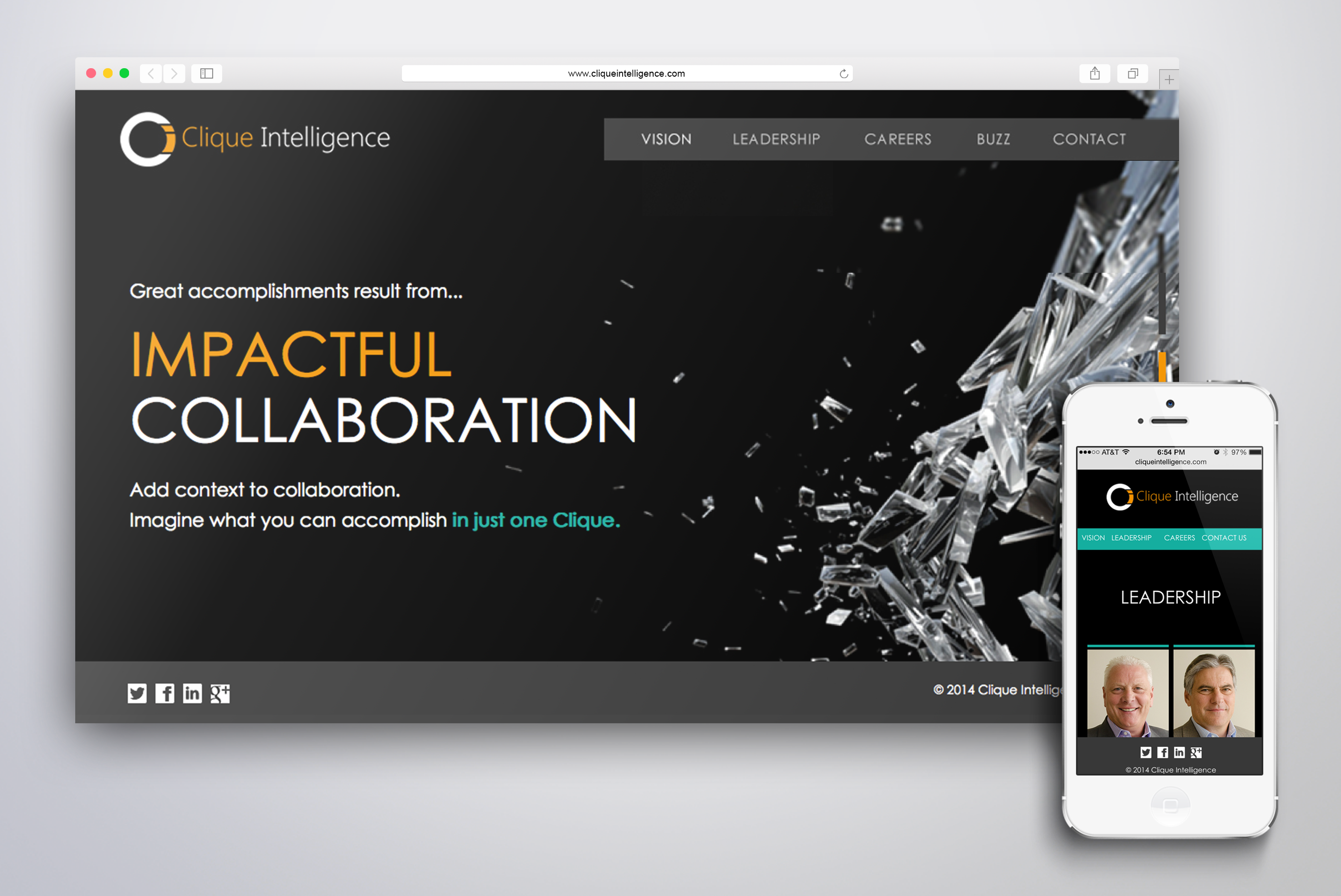 Clique Intelligence Website Design