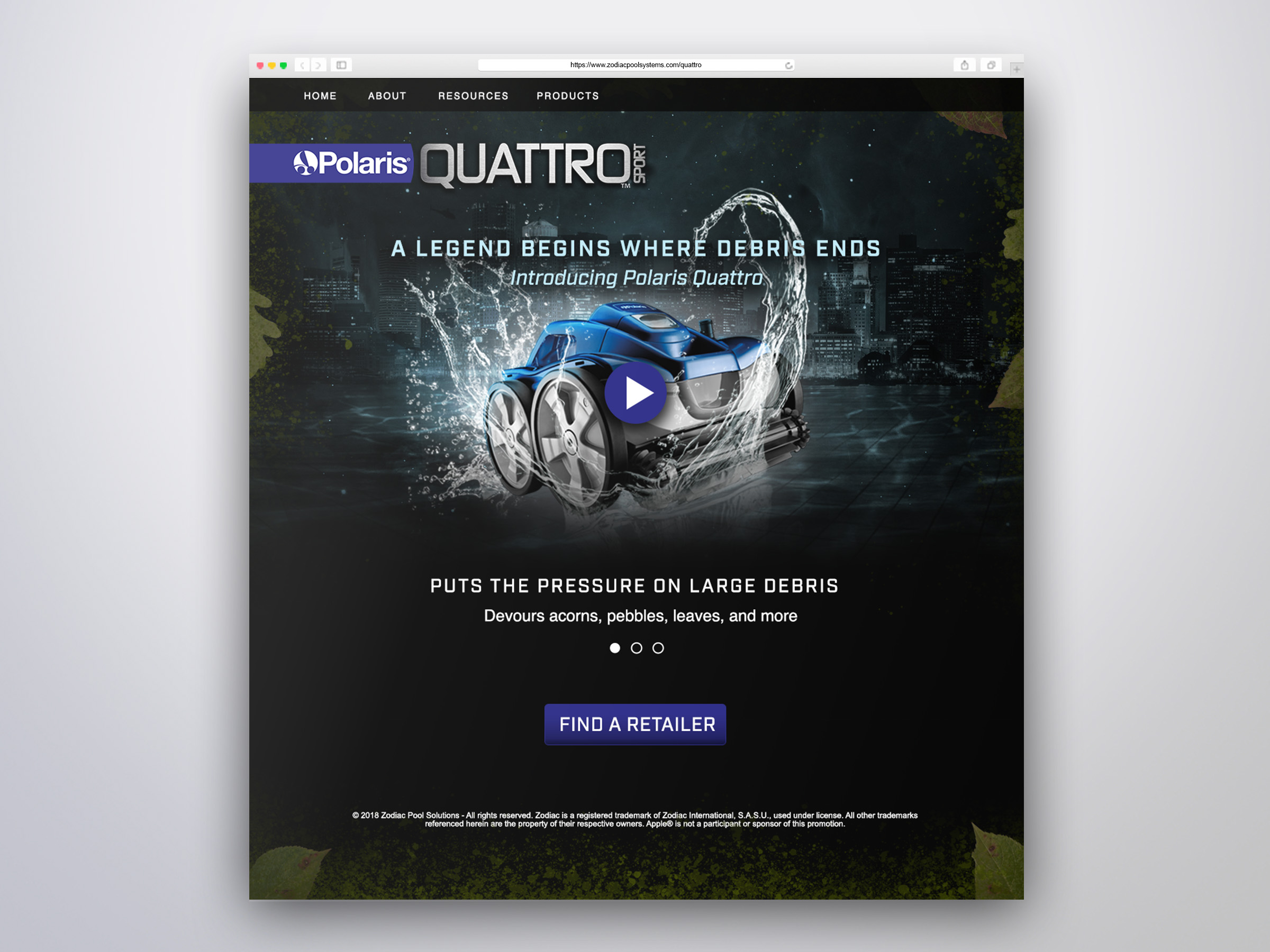 Polaris Quattro Sport Landing Page